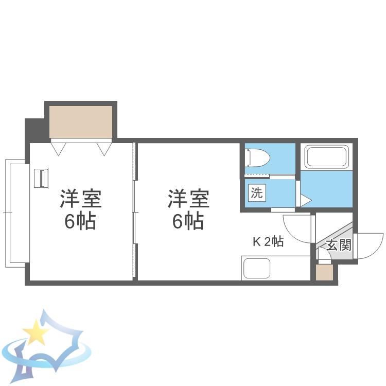 シュヴェルニー北円山(1LDK/5階)の間取り写真