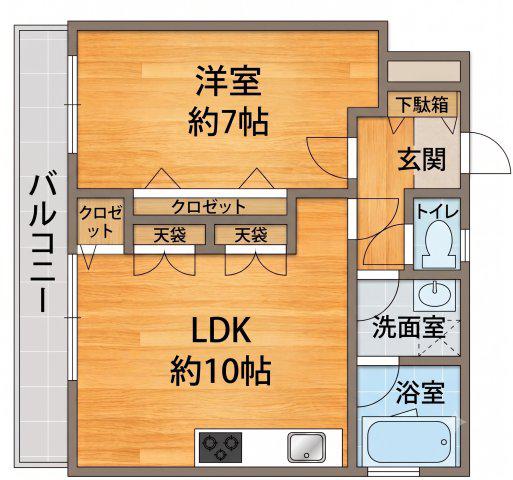 リーグレック元町(1LDK/4階)の間取り写真