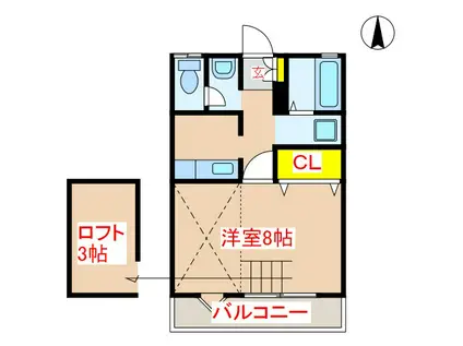 マグハウス(1K/1階)の間取り写真