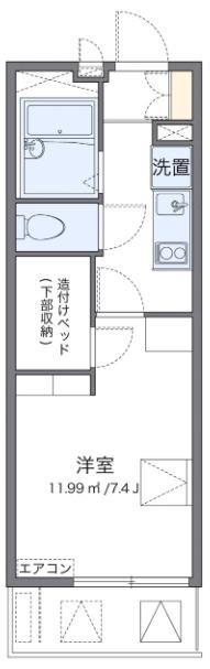 エクセラン(1K/2階)の間取り写真