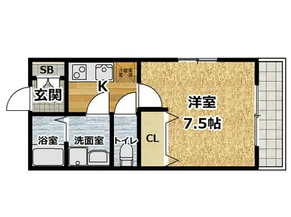 サンラック御陵(1K/2階)の間取り写真