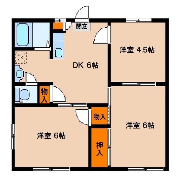 ハイム光風台(3DK/1階)の間取り写真