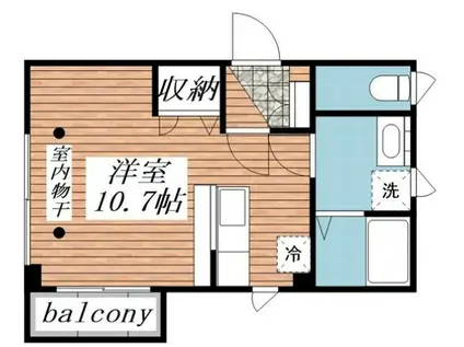 カーサフェリス(1K/2階)の間取り写真