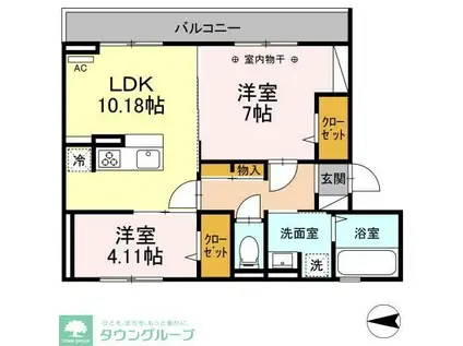 CANALONII(2LDK/3階)の間取り写真