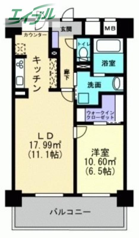リッチ・クレールマンション(1LDK/5階)の間取り写真