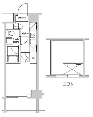 プラウドフラット蒲田II(1K/15階)の間取り写真
