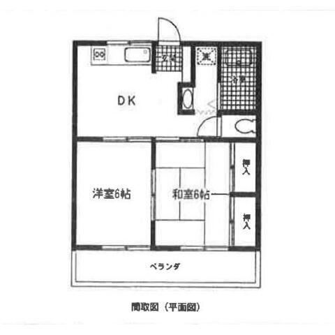 ヴァンヴェール藤江II(2DK/1階)の間取り写真