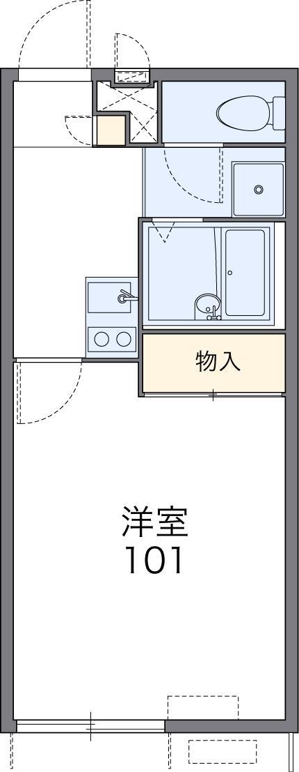 レオパレスゆかり荘(1K/2階)の間取り写真