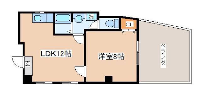 マリン駒ヶ林南棟(1LDK/3階)の間取り写真