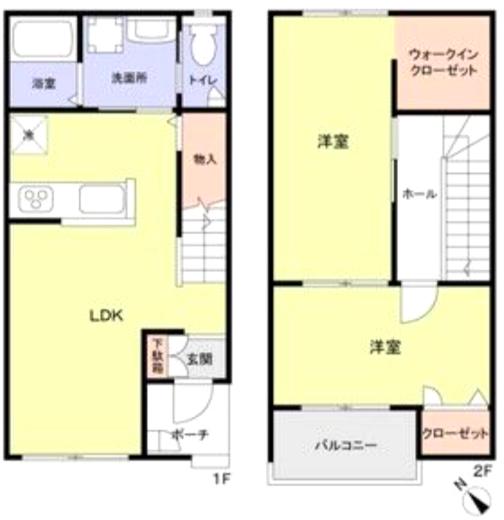 フォレストメゾン高石(2LDK/1階)の間取り写真