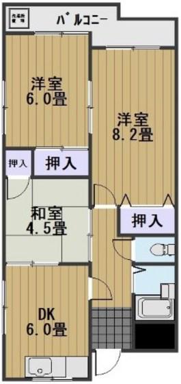 センチュリー万倍(3DK/2階)の間取り写真