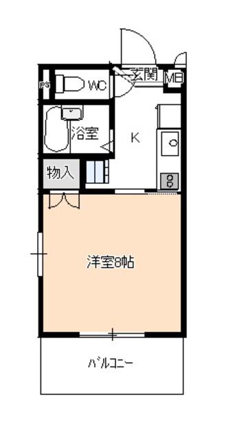 ゆうりん館(1K/2階)の間取り写真