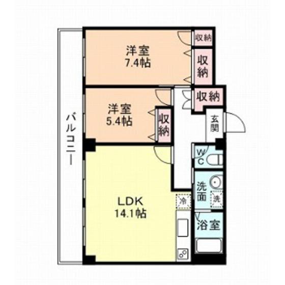 センチュリー山室(2LDK/4階)の間取り写真