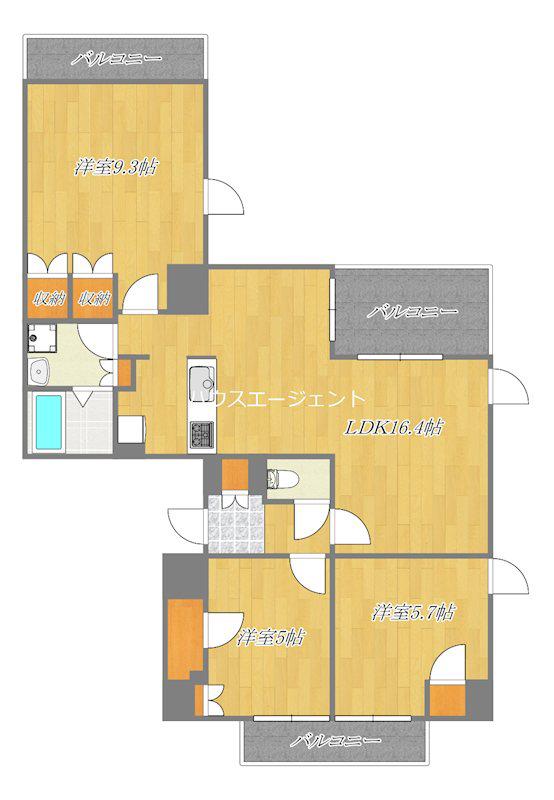 エステート西葛西(3LDK/8階)の間取り写真