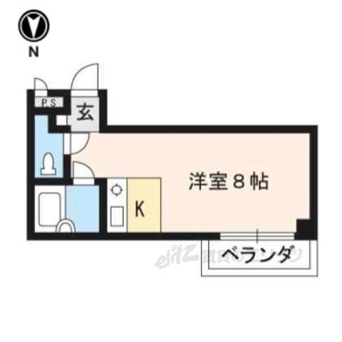 プルミエール勧修寺(ワンルーム/2階)の間取り写真