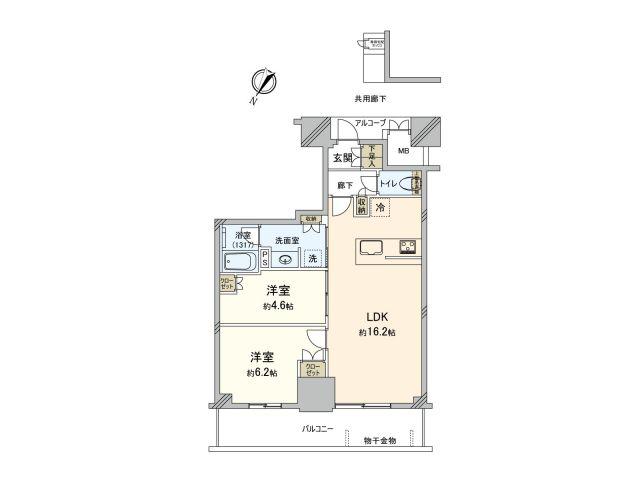 ジオタワー大阪十三(2LDK/23階)の間取り写真