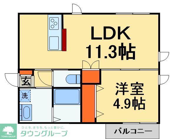 LARGO(1LDK/2階)の間取り写真