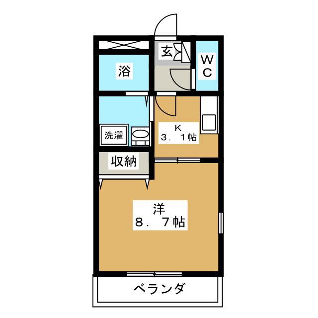 カーサフーピテル(1K/2階)の間取り写真