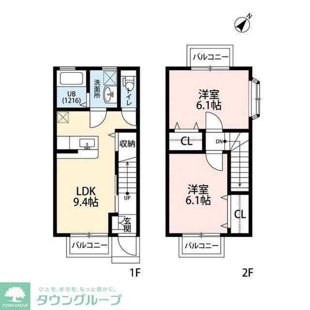 アムールGERMER(2LDK/1階)の間取り写真