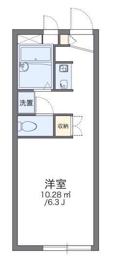 レオパレス猪名川(ワンルーム/1階)の間取り写真