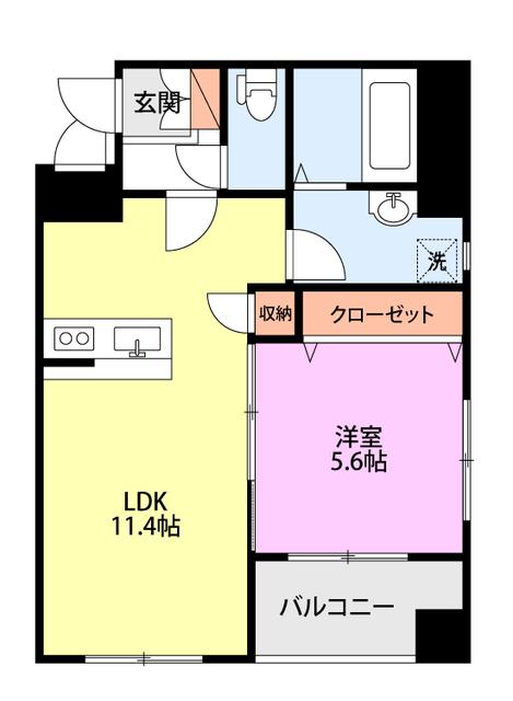 BLISS1615(1LDK/5階)の間取り写真