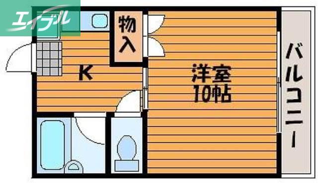 フレンドリー(1K/1階)の間取り写真
