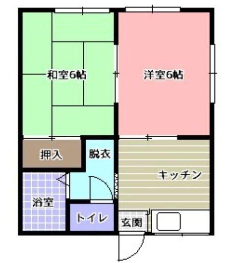 フェリーチェ(2DK/1階)の間取り写真