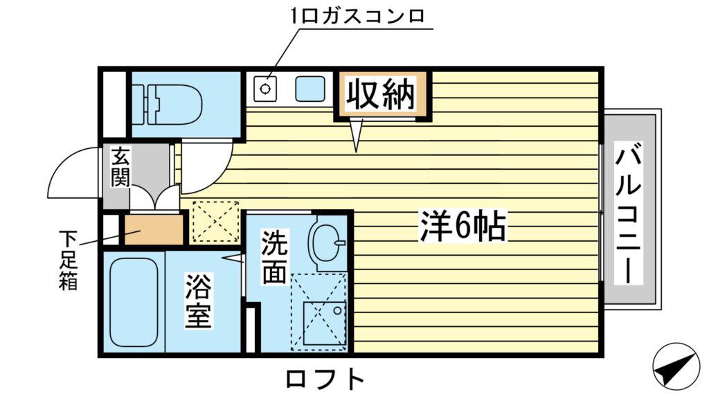 レジデンス赤穂(1K/2階)の間取り写真