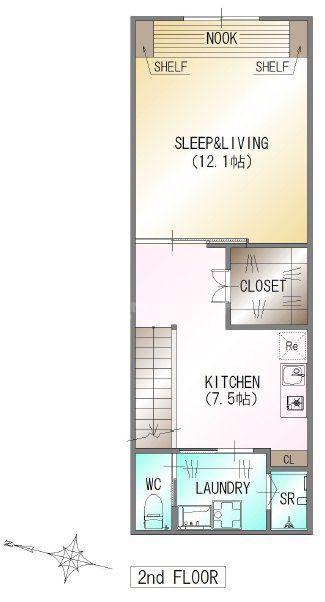 MYHOME RELAXA(1DK/2階)の間取り写真