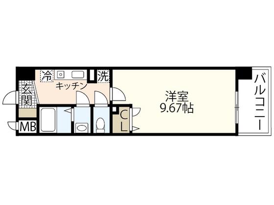 第20友建ビル(1K/7階)の間取り写真