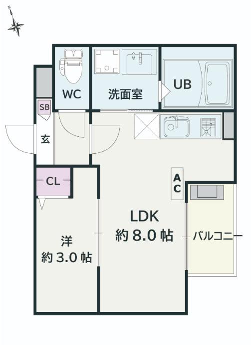 JACK KASUMIGASEKIHIGASHII(1LDK/1階)の間取り写真