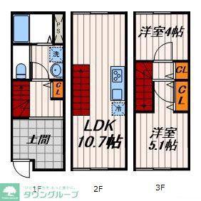 ラピスラズリ新小岩(2LDK/1階)の間取り写真