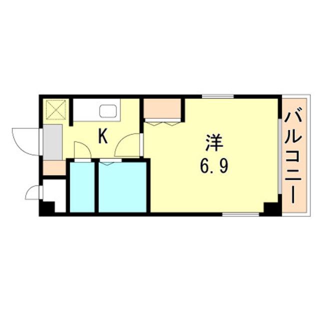 パラドール魚住II(1K/5階)の間取り写真
