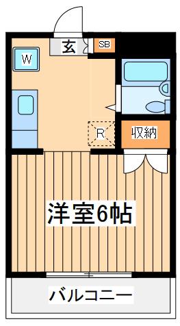 ヴィラパピヨン(1K/3階)の間取り写真