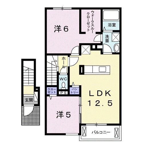 オリゾン(2LDK/2階)の間取り写真
