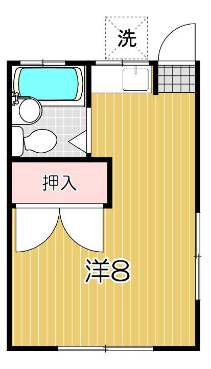 ミロクハイツI(ワンルーム/1階)の間取り写真