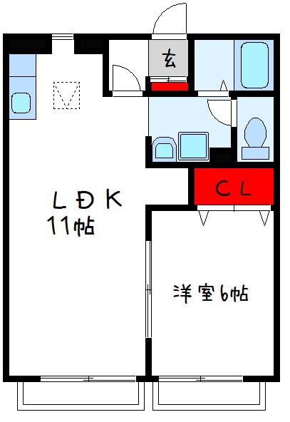 ブエナアビテートI(1LDK/1階)の間取り写真