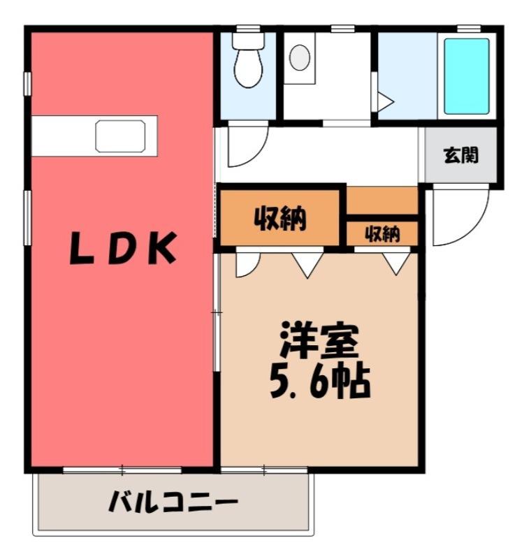 ユーガイアII(1LDK/1階)の間取り写真