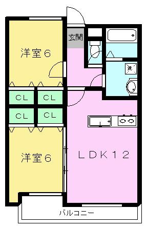 RITZ菊陽(2LDK/2階)の間取り写真
