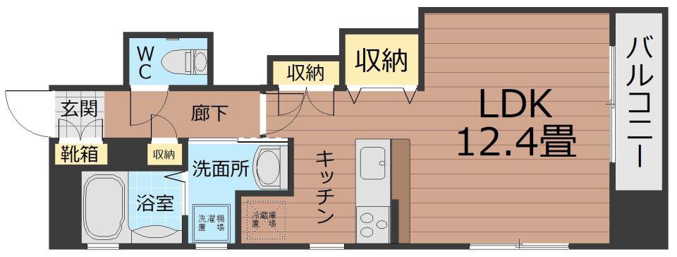 ネオアクシス西田(ワンルーム/2階)の間取り写真