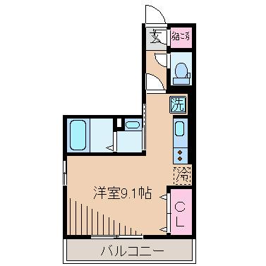 SIGNATURE 03 綱島(ワンルーム/3階)の間取り写真
