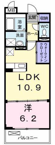 グランド・サン・フローラM(1LDK/3階)の間取り写真