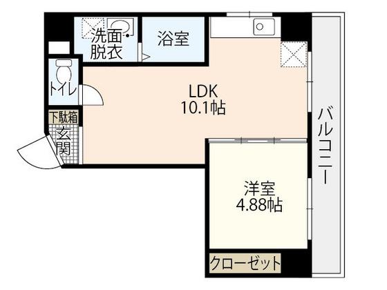 セブンセブンきむら(1LDK/8階)の間取り写真