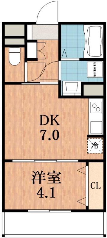 リアライズ長居公園通(1DK/1階)の間取り写真