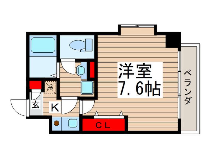 ヴィアーレ市川(1K/2階)の間取り写真