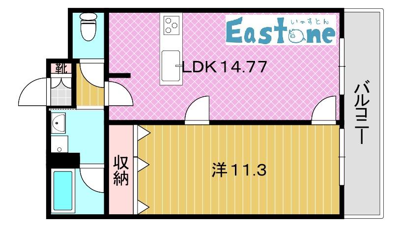 上荒田第7ビル(1LDK/9階)の間取り写真