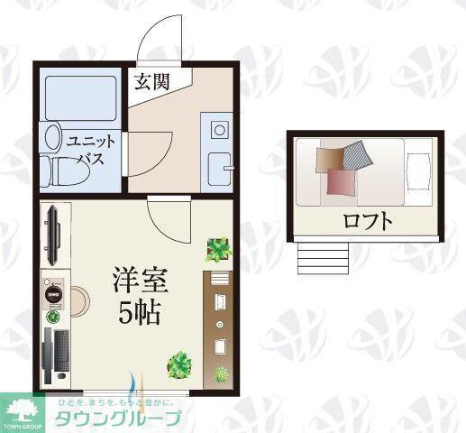 BCASA三郷IIRE-BORNB棟(1K/1階)の間取り写真
