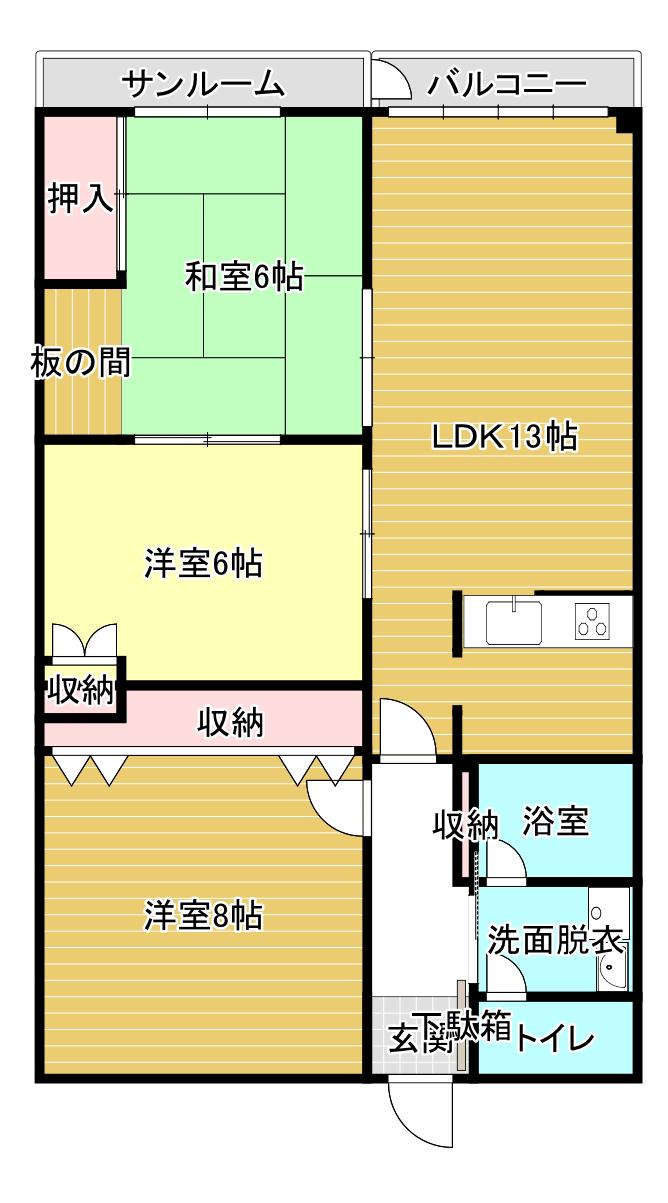 MTKスカイビル(3LDK/5階)の間取り写真