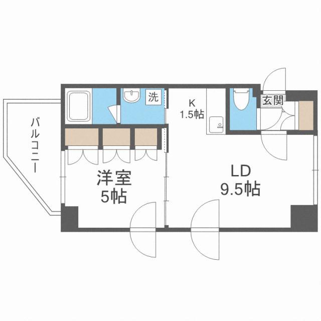 COURTT(1LDK/5階)の間取り写真