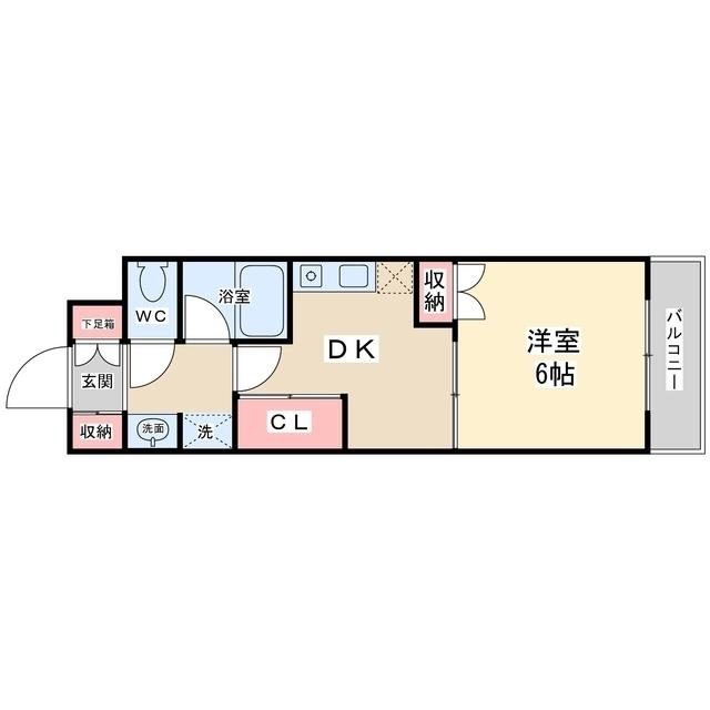 グランソーレ上本郷(1DK/5階)の間取り写真